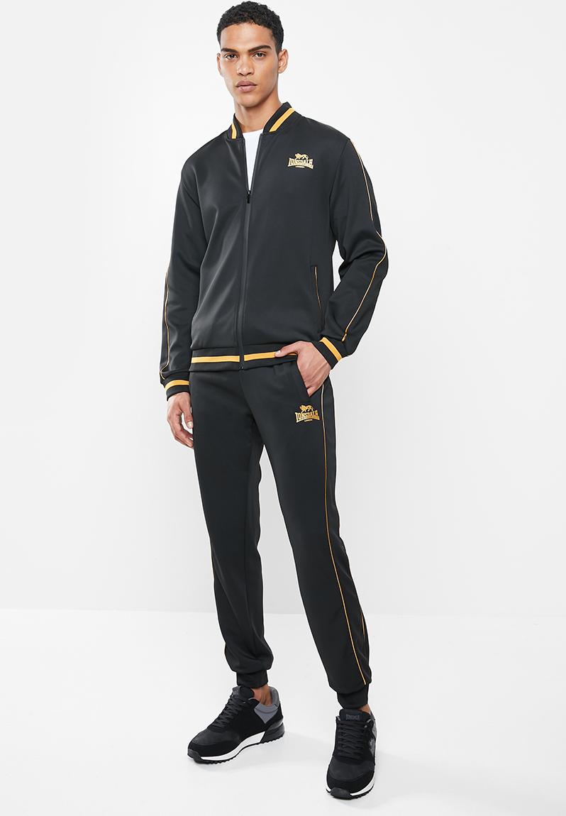 Piping tracksuit - black & gold Lonsdale Hoodies, Sweats & Jackets ...