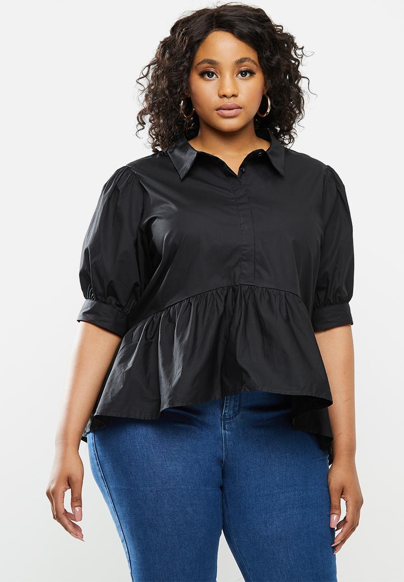 Plus size oversized smock top - black Missguided Tops | Superbalist.com