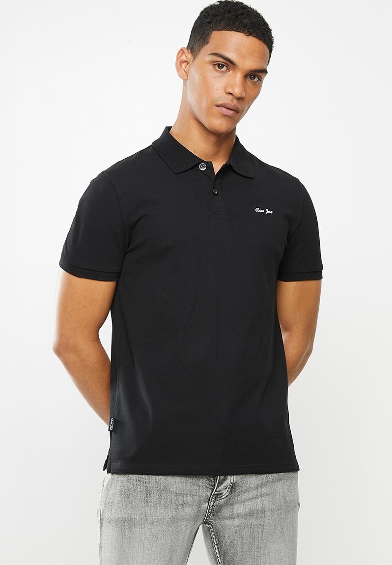 Aca joe small logo golfer - black Aca Joe T-Shirts & Vests ...