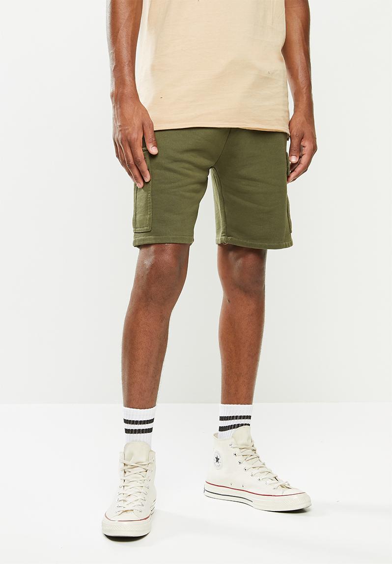 Carson cargo sweatshort - olive green STYLE REPUBLIC Shorts ...