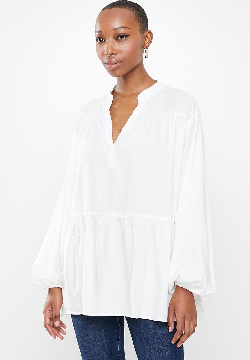 Mandarin collar longline blouse - milk edit Blouses | Superbalist.com
