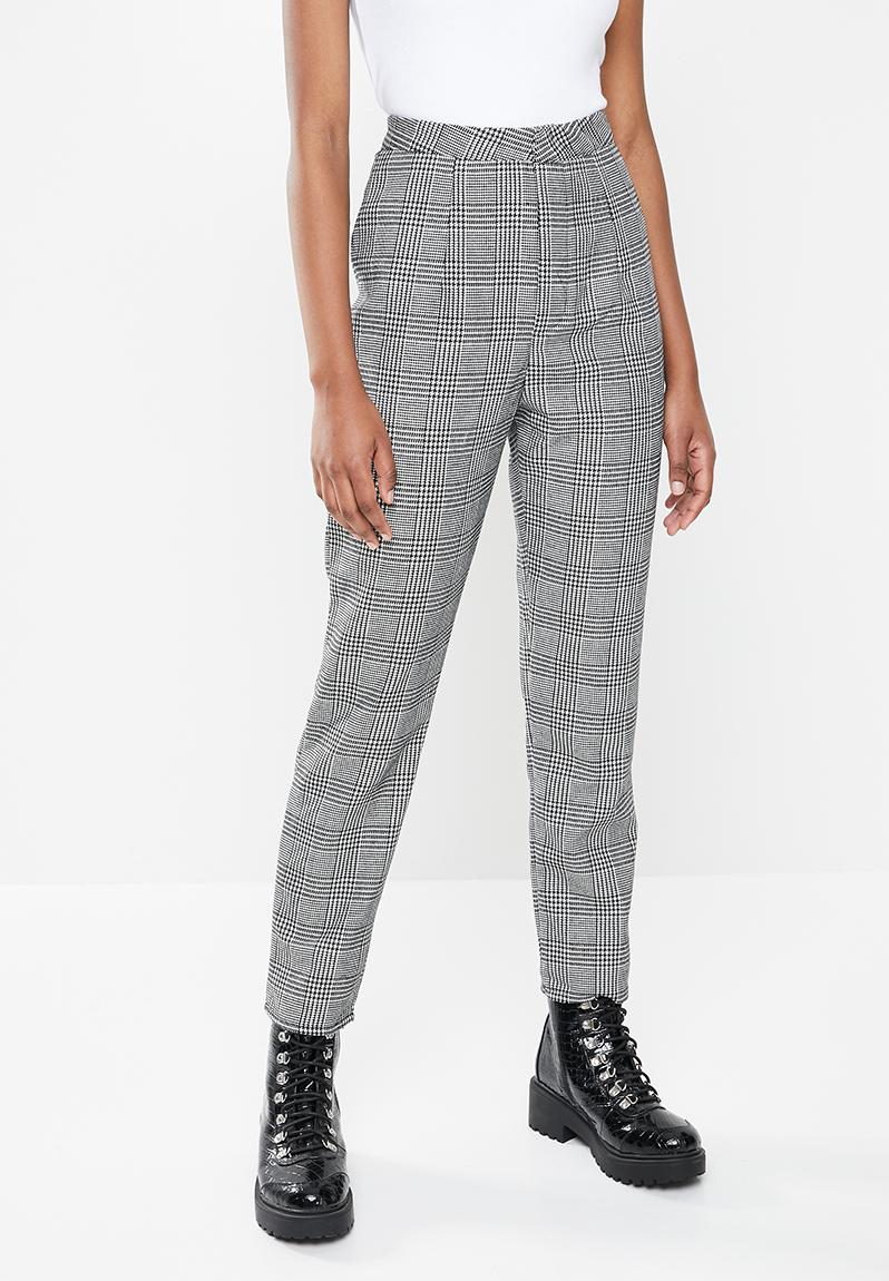 Tailored coord cigarette trouser check - grey Missguided Trousers ...