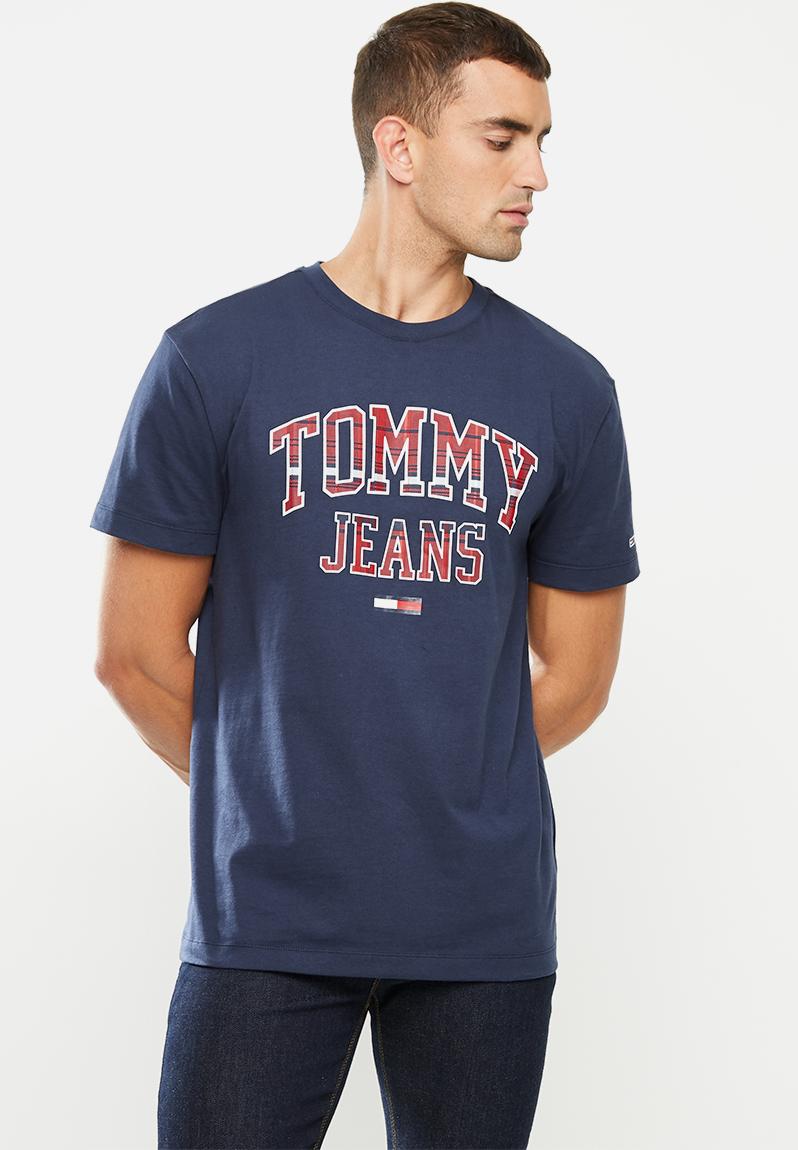 Tjm plaid collegiate tee - navy Tommy Hilfiger T-Shirts & Vests ...