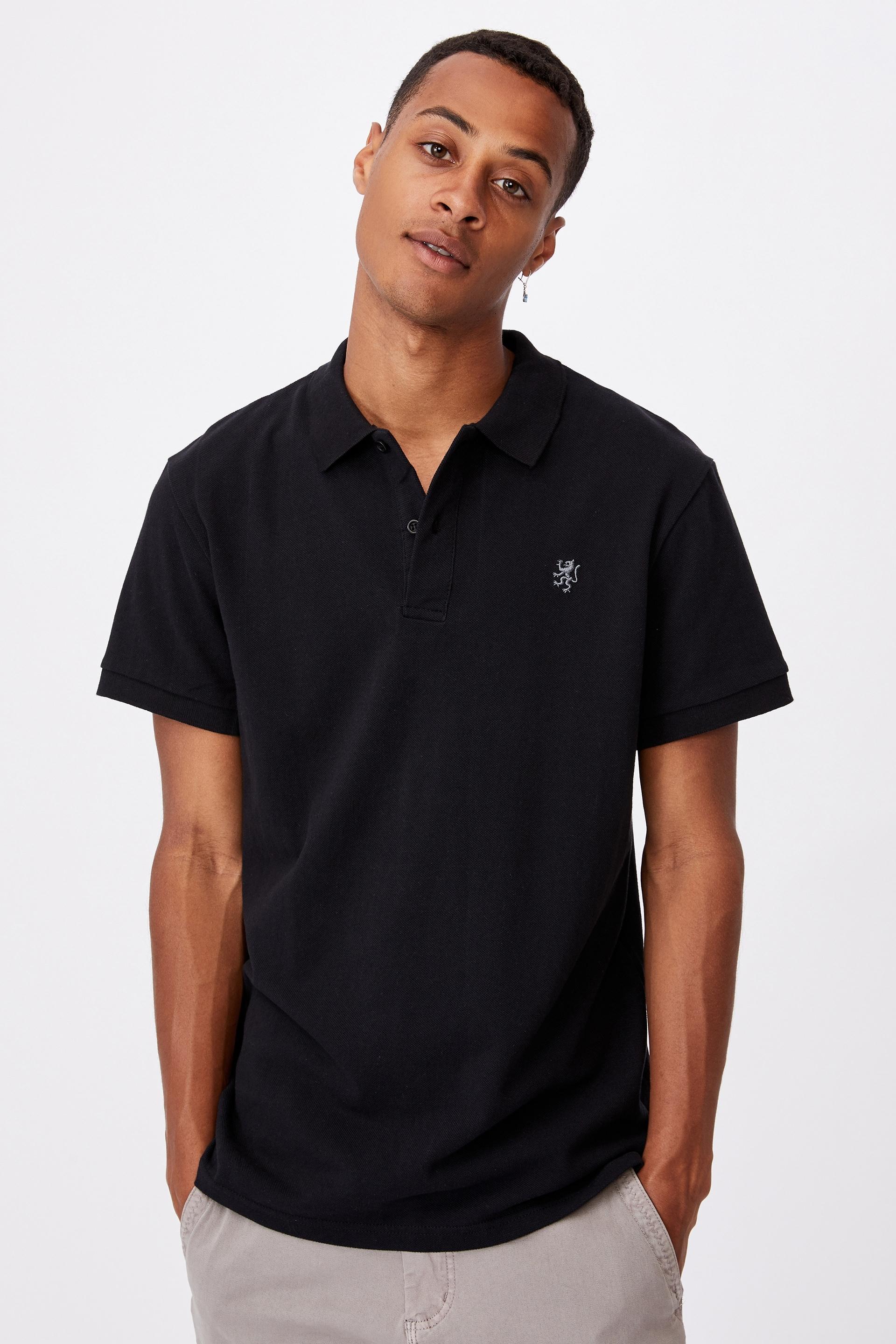 Essential short sleeve polo - black Cotton On T-Shirts & Vests ...