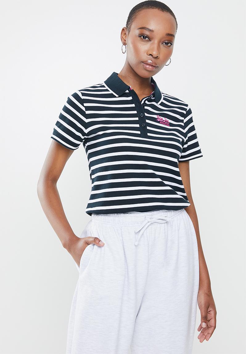 Aca joe stripe golfer - navy & white Aca Joe T-Shirts, Vests & Camis ...