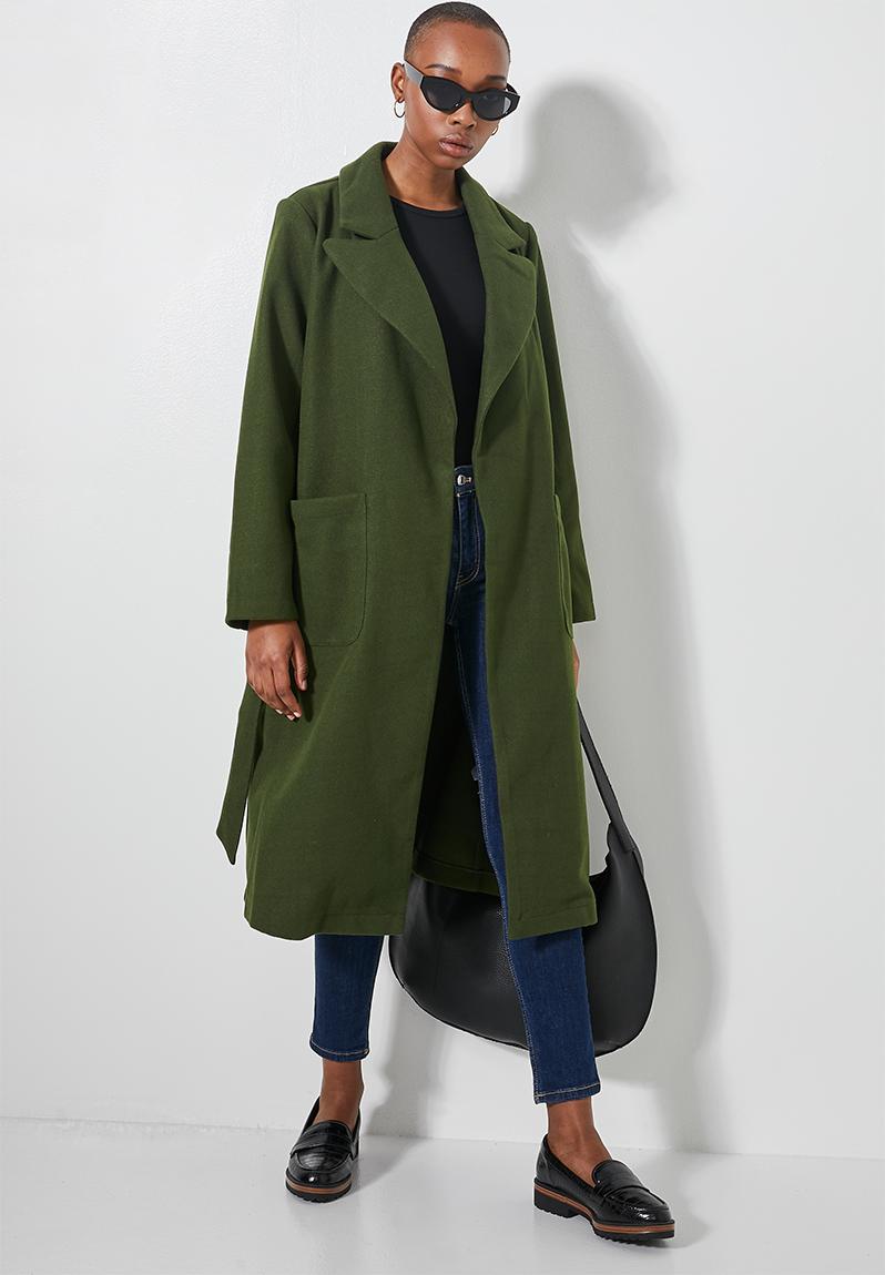 Belted coat - Khaki Superbalist Coats | Superbalist.com