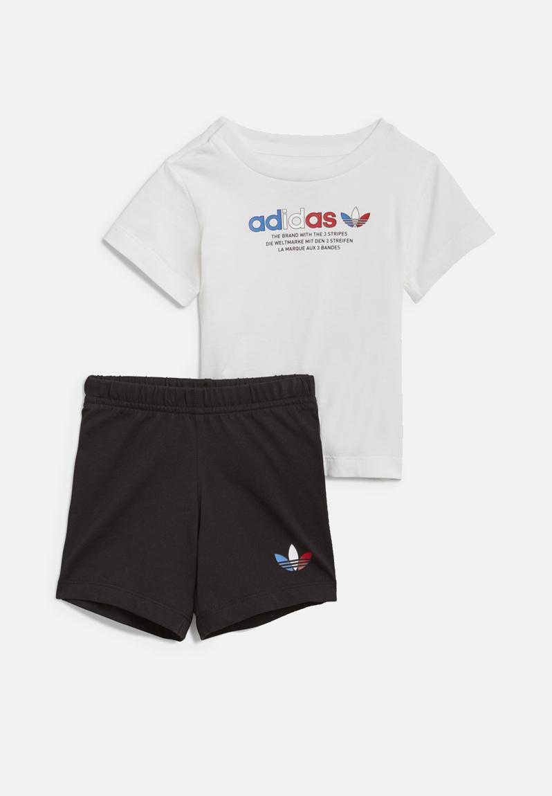Infants short & tee set - white & black adidas Originals Sets ...
