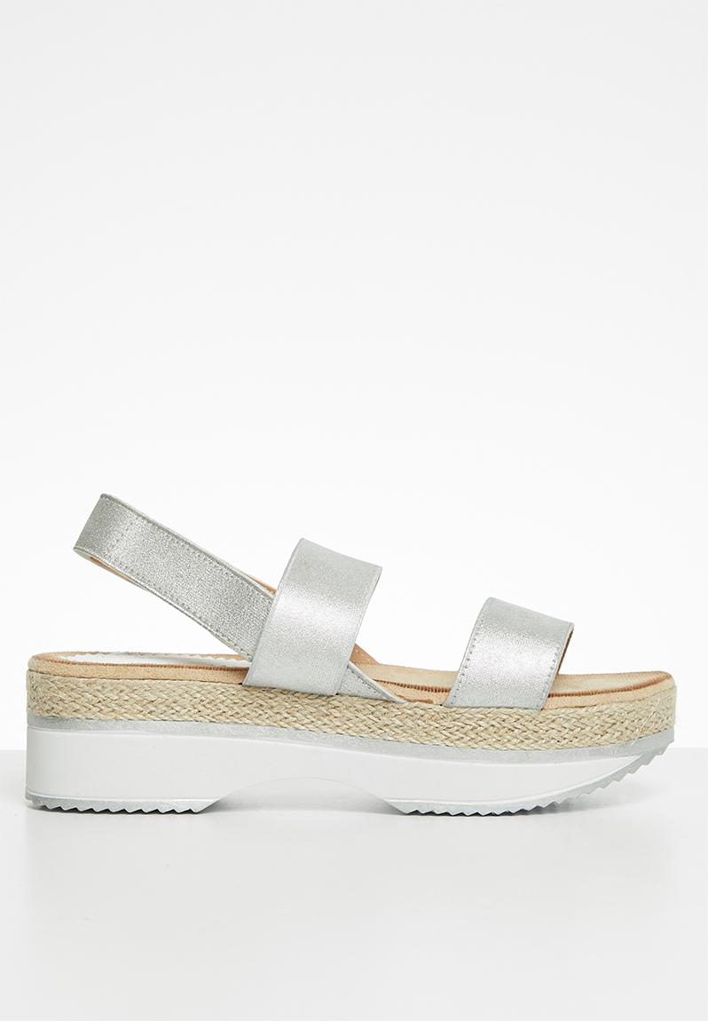 silver flatform sandals