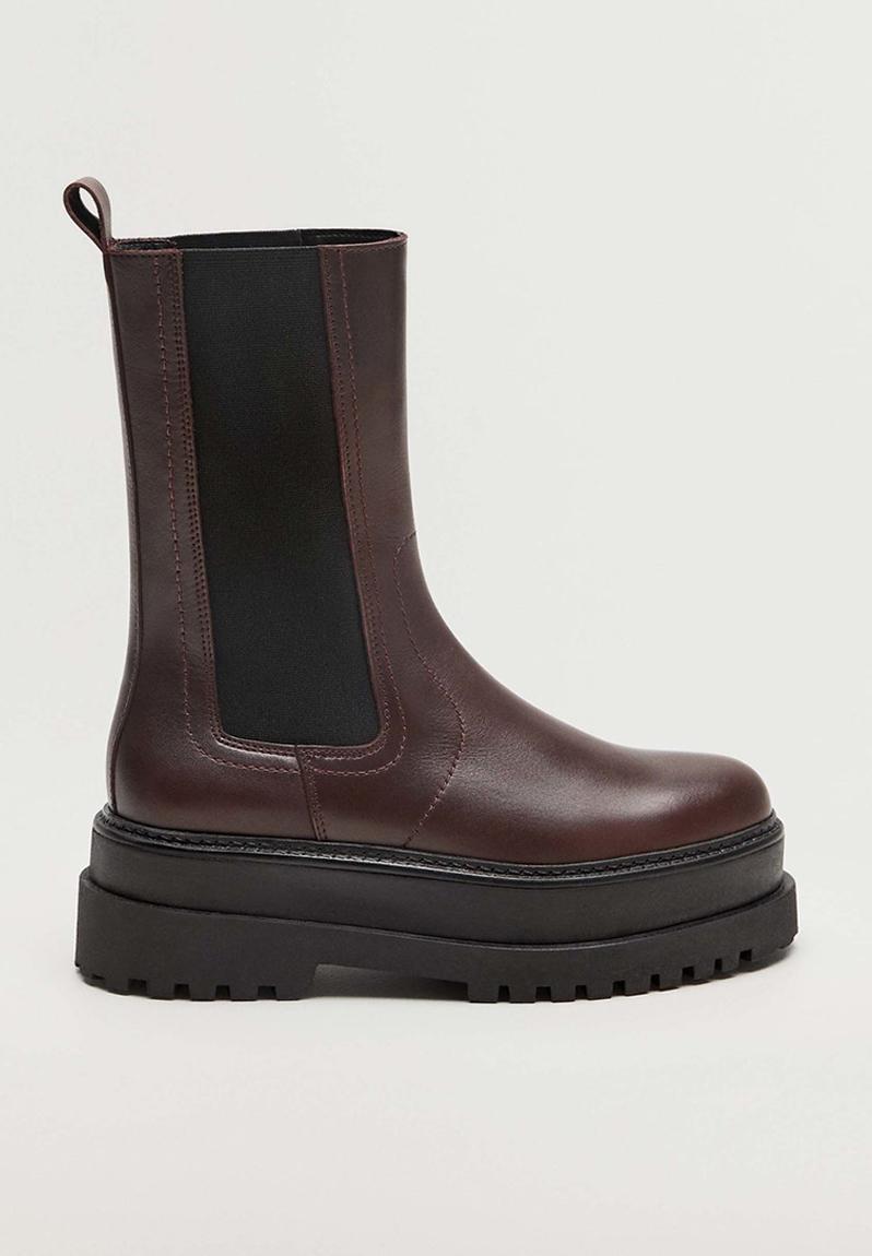 Renoir leather boot - dark red MANGO Boots | Superbalist.com