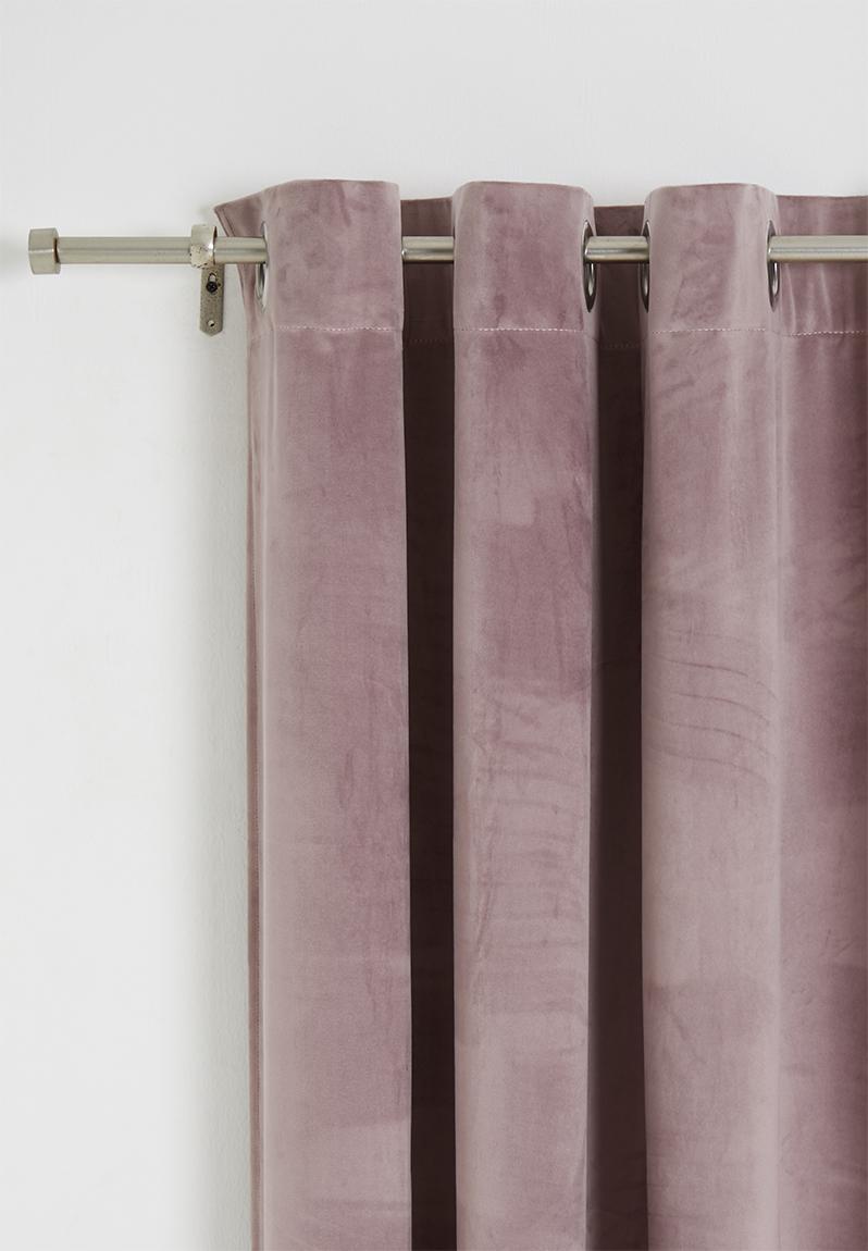 Velvet eyelet curtain 2 pack dusty pink Sixth Floor Curtains