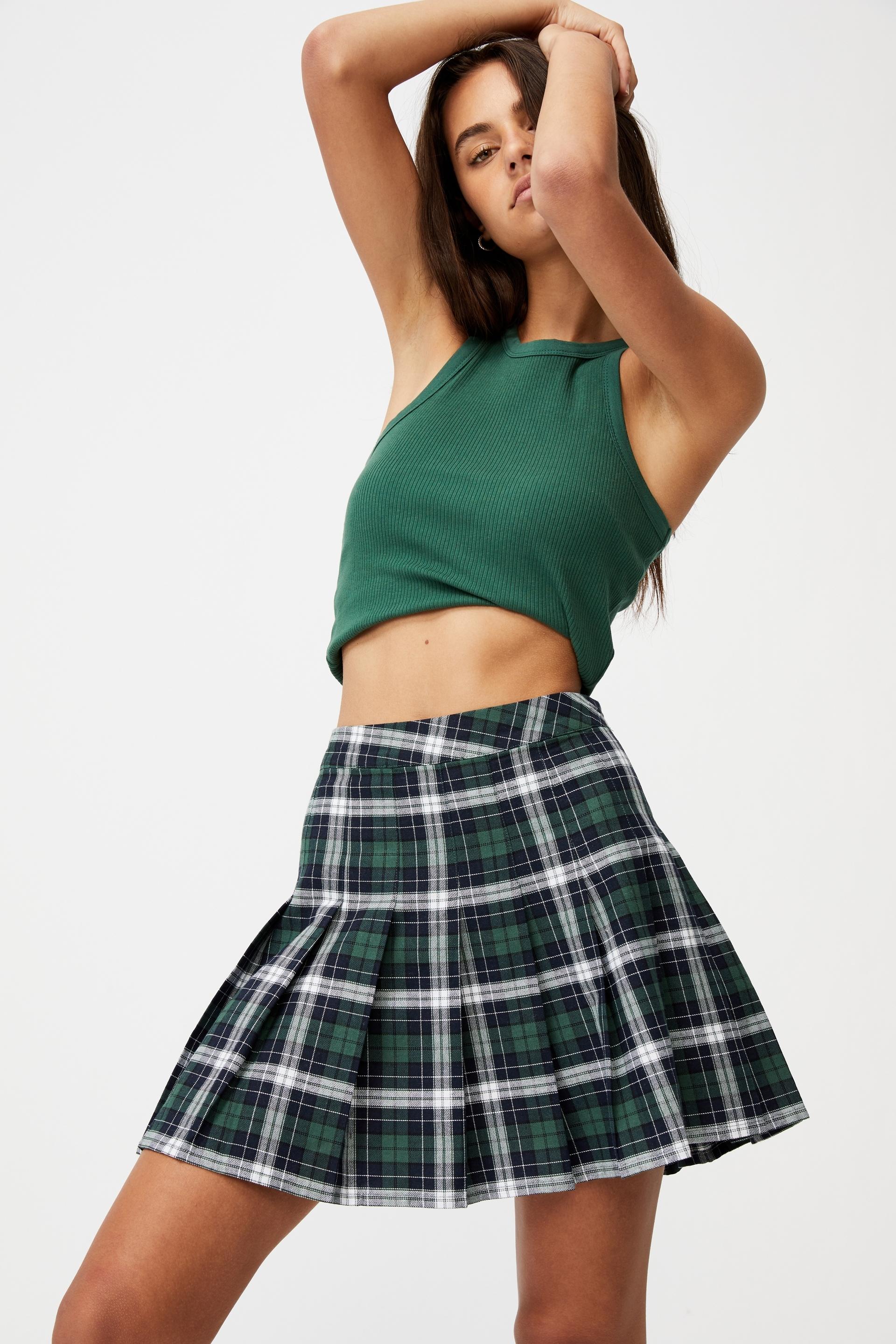 Pleated skirt - college check green Factorie Skirts | Superbalist.com