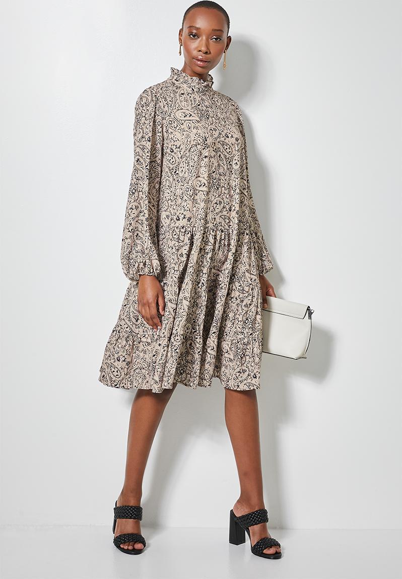 Pie crust tiered dress - neutral paisley Superbalist Formal ...