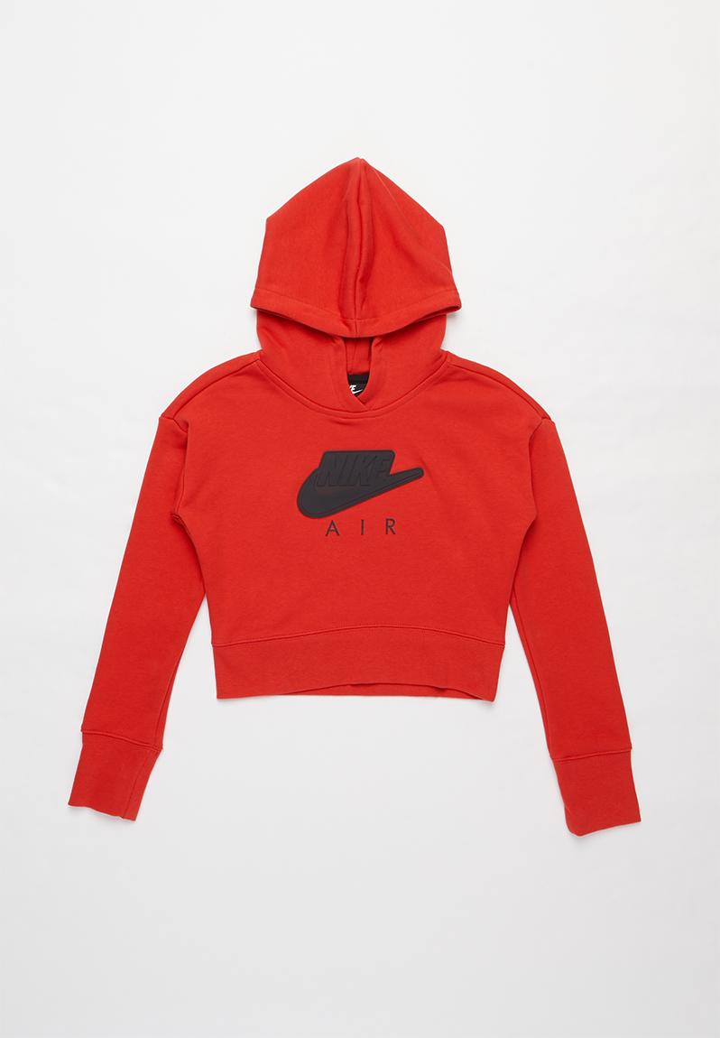 G nsw air ft crop hoodie hbr - red Nike Tops | Superbalist.com