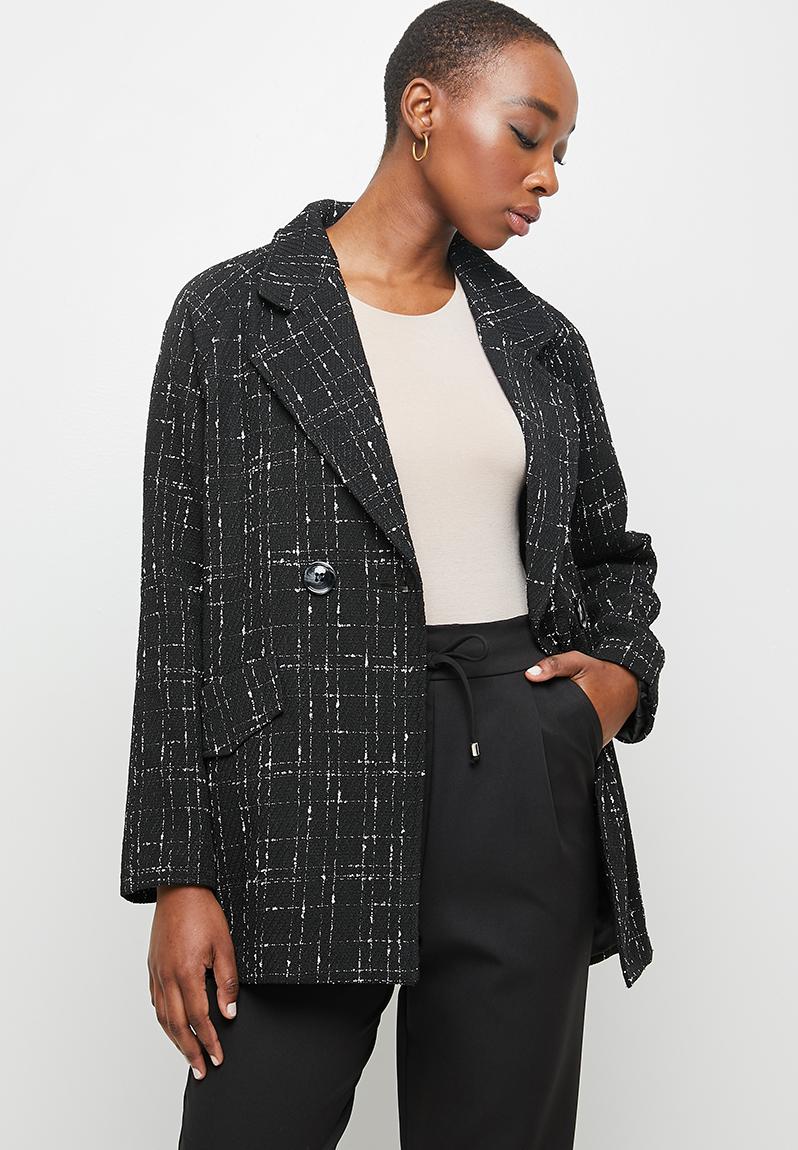 Classic check melton coat - black1 edit Coats | Superbalist.com