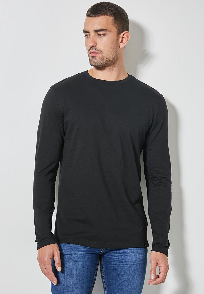 Plain long sleeve crew neck tee - black1 Superbalist T-Shirts & Vests ...