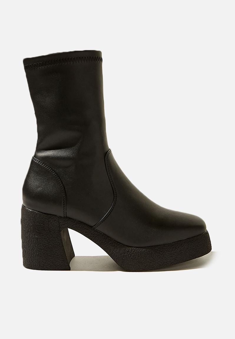 Zoe platform sock boot - black smooth Cotton On Boots | Superbalist.com