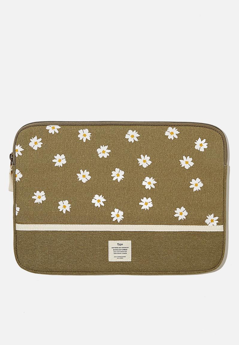 Canvas 13 Inch Laptop Case Daisy Khaki Splice Typo Phone Accessories