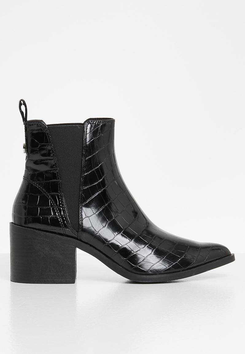 steve madden audience black leather boot