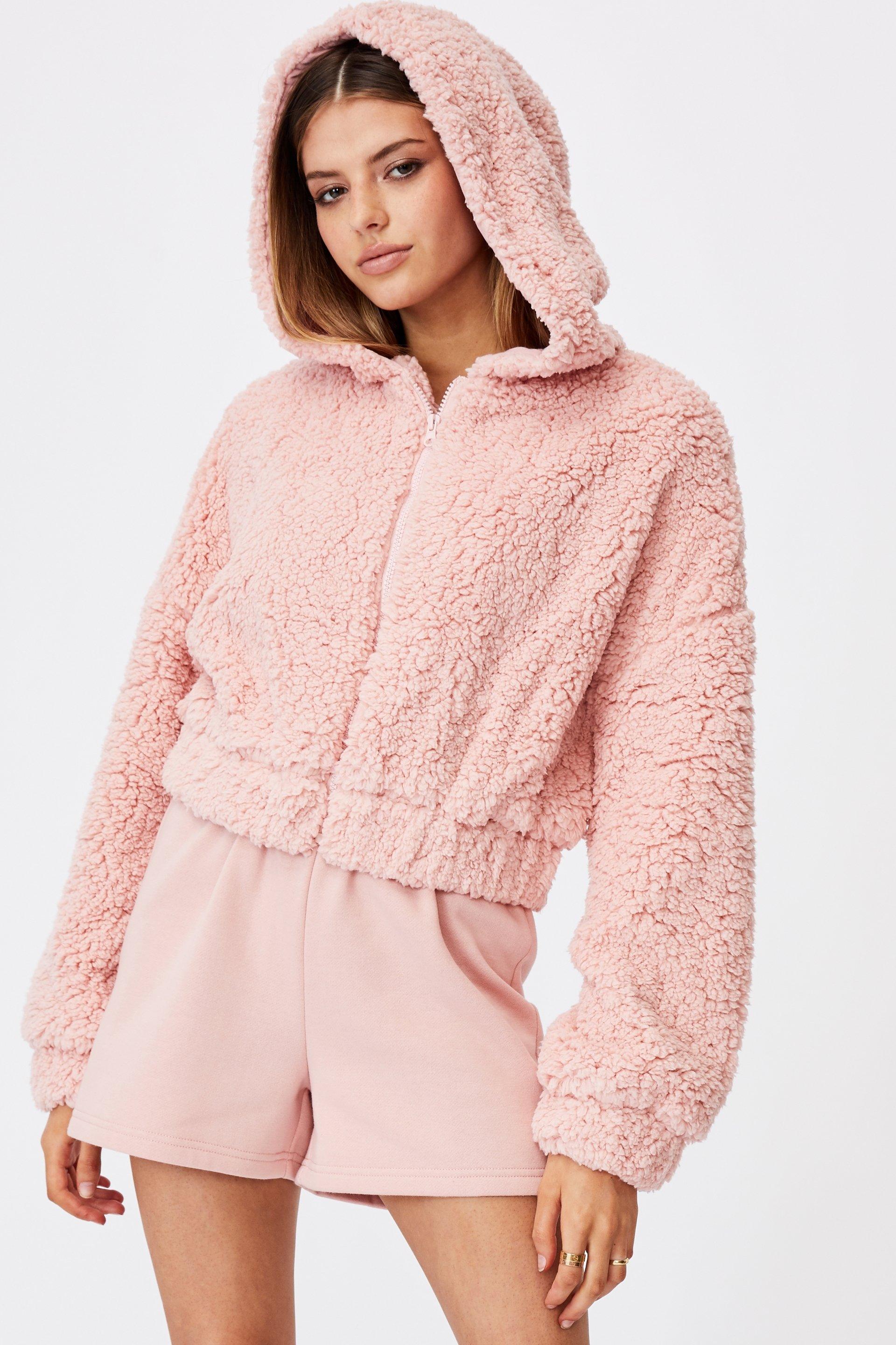 Crop teddy jacket - silver pink Factorie Jackets | Superbalist.com