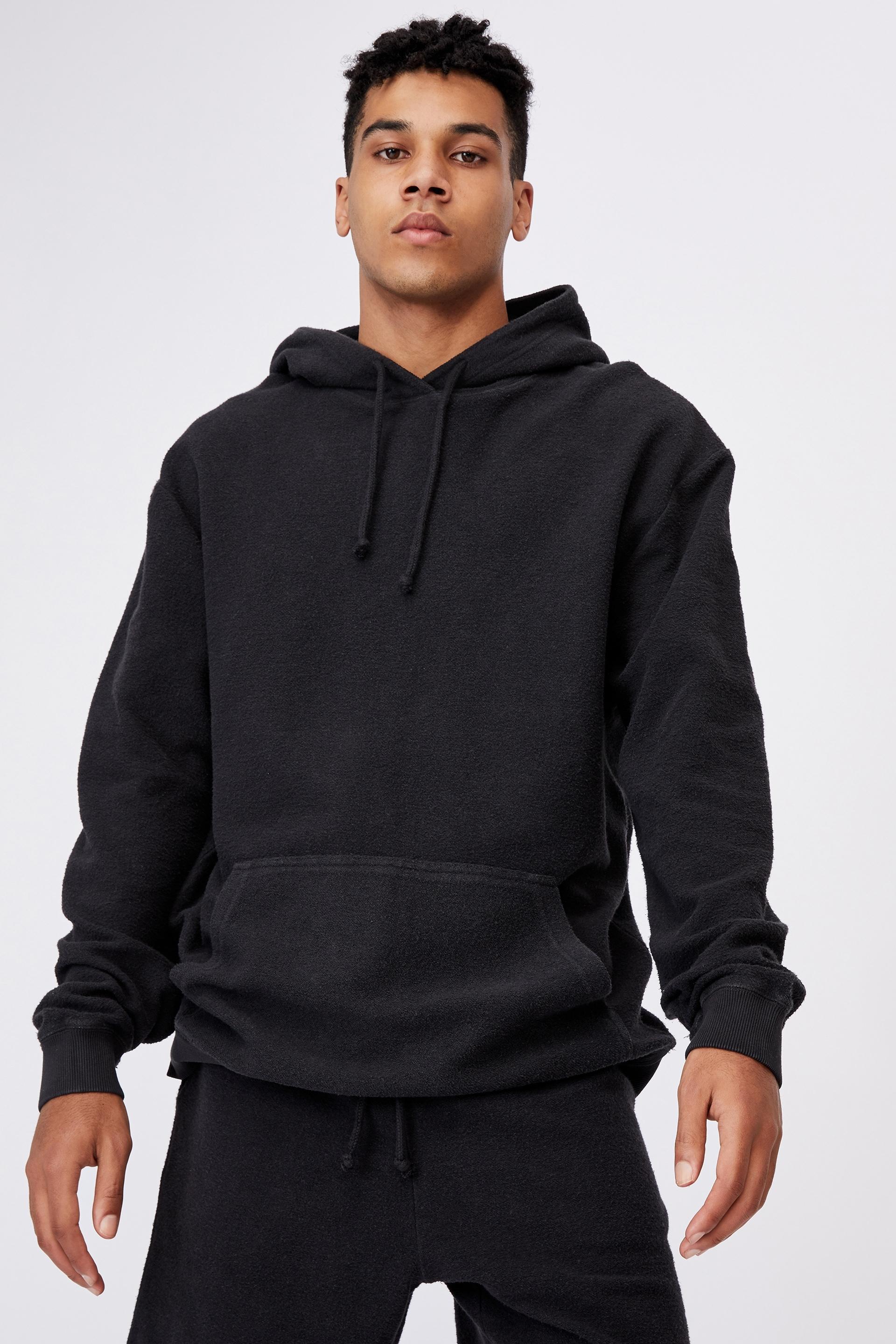 Reverse fleece hoodie - washed black Factorie Hoodies & Sweats ...