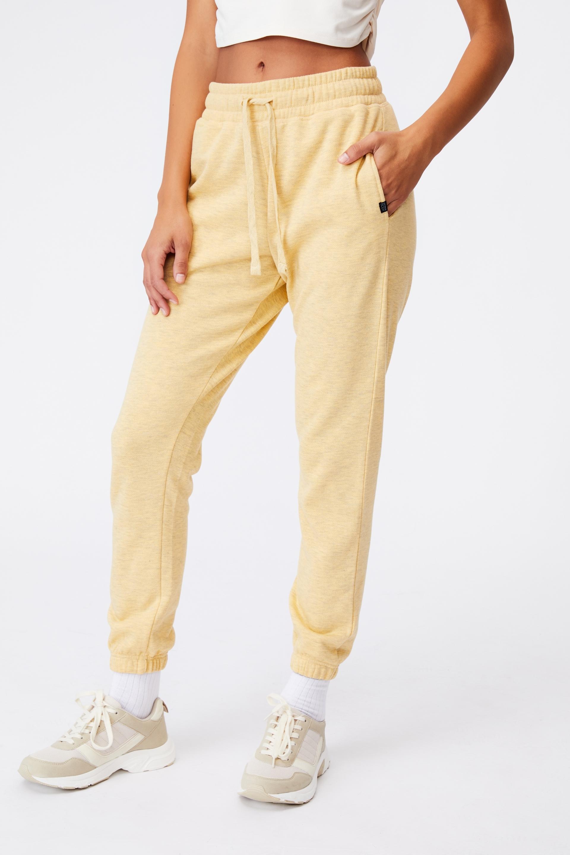 Lifestyle gym track pant - mellow yellow marle Cotton On Bottoms ...