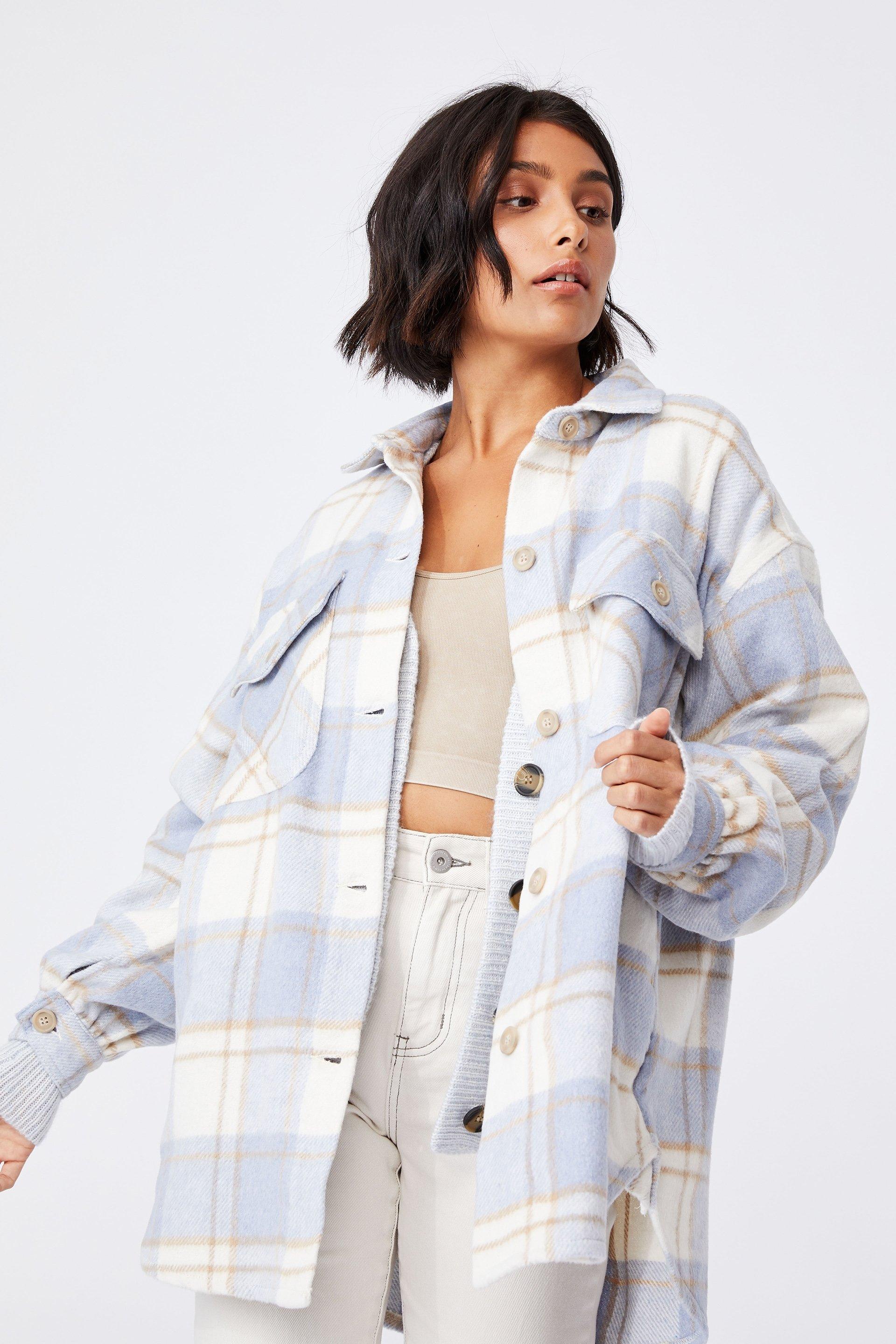 The shacket - blue check Cotton On Jackets | Superbalist.com