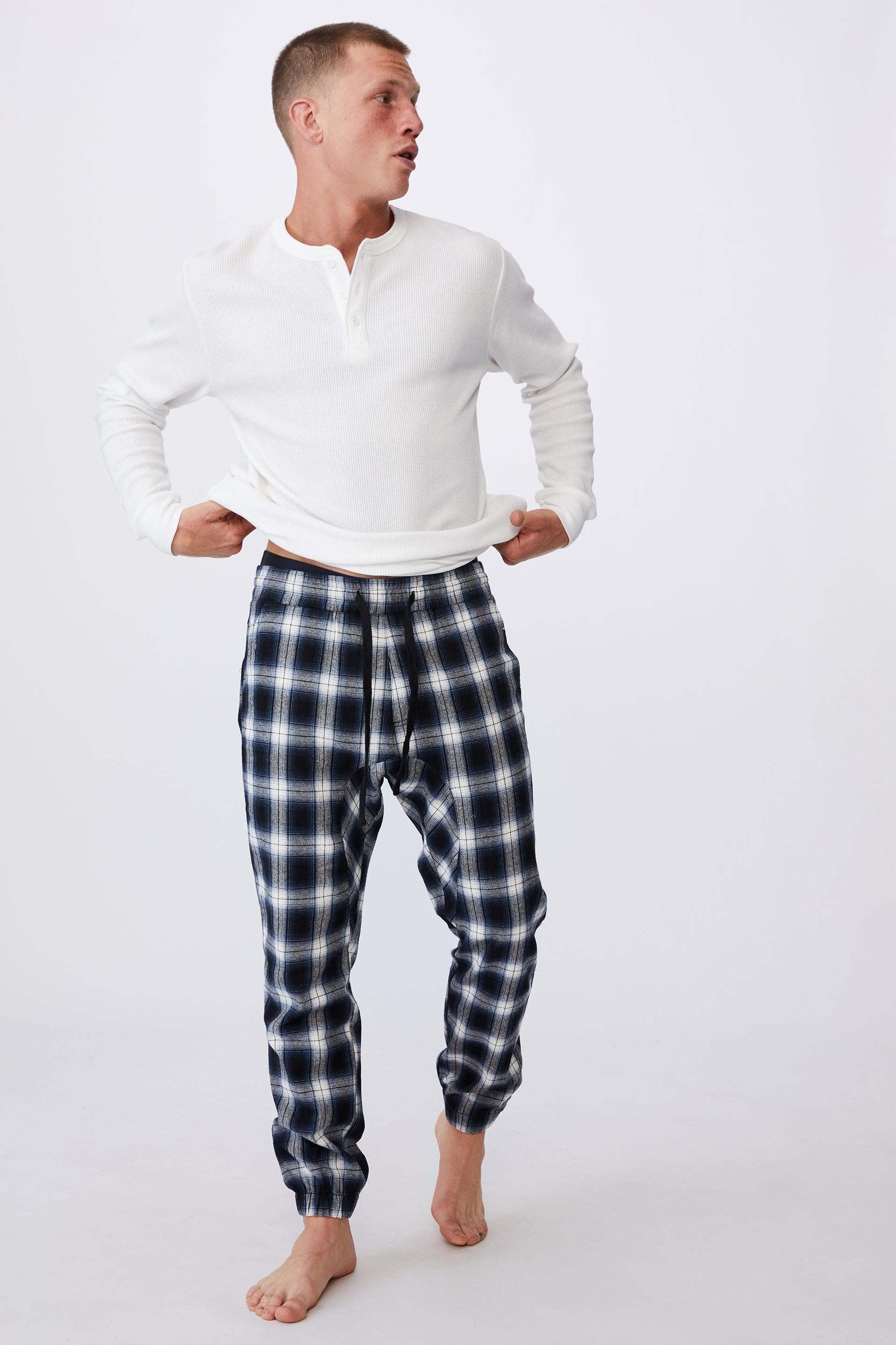 Pj Drake Navy Blue Check Cotton On Sleepwear