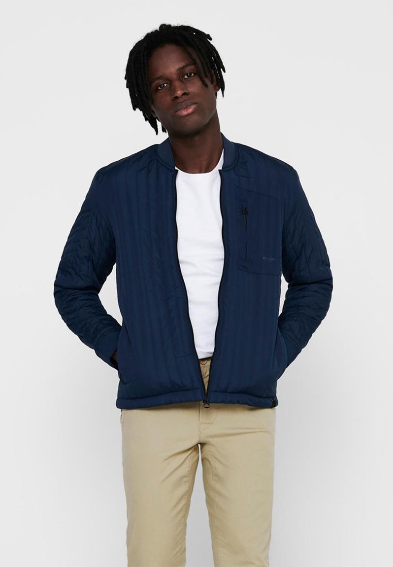 Vincent life quilted jacket otw - dress blue Only & Sons Jackets ...