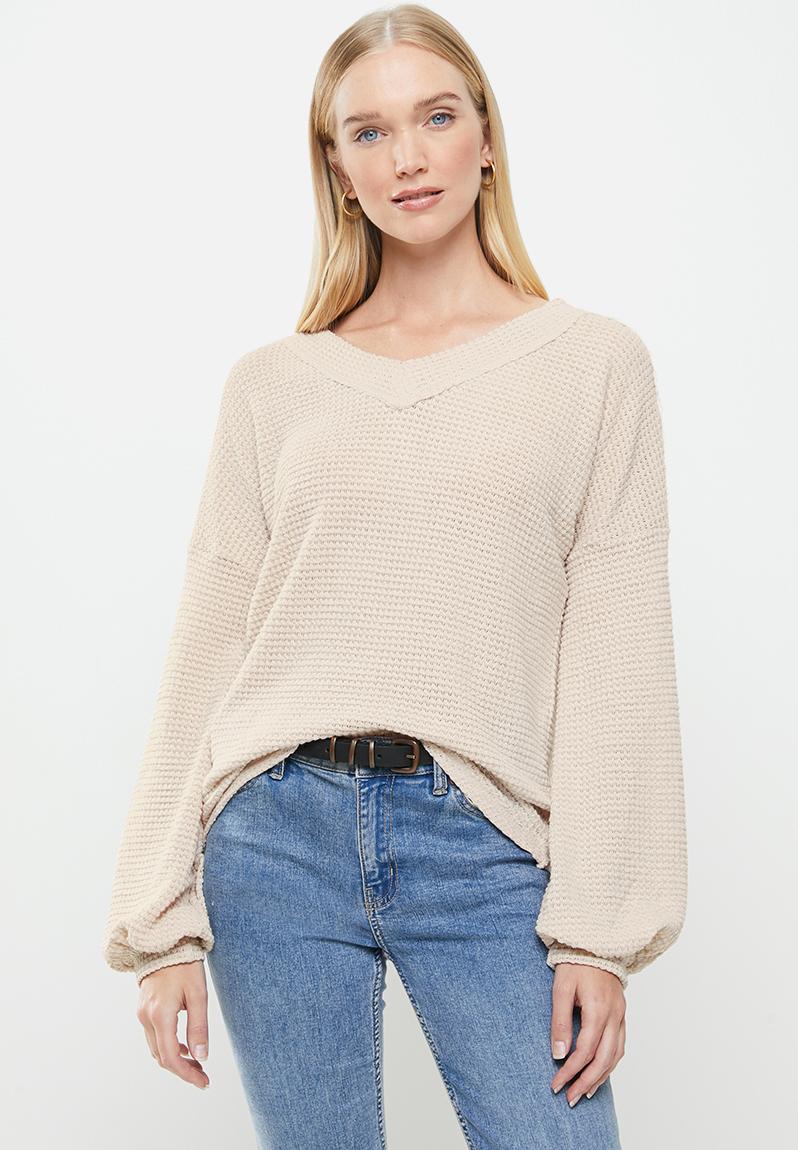 Delvey Cream Chunky Knit Sweater – Beginning Boutique
