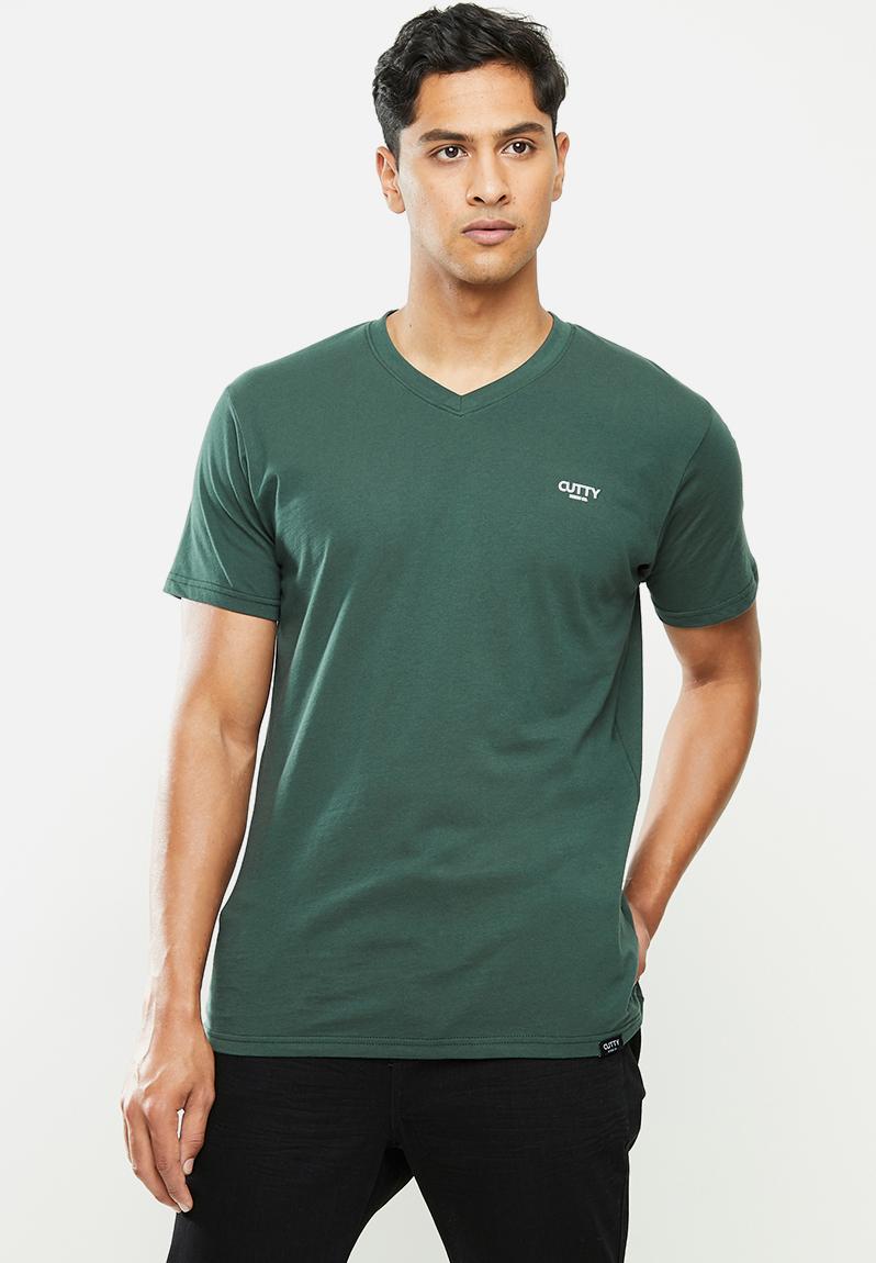 T-shirt basic v-neck - green Cutty T-Shirts & Vests | Superbalist.com