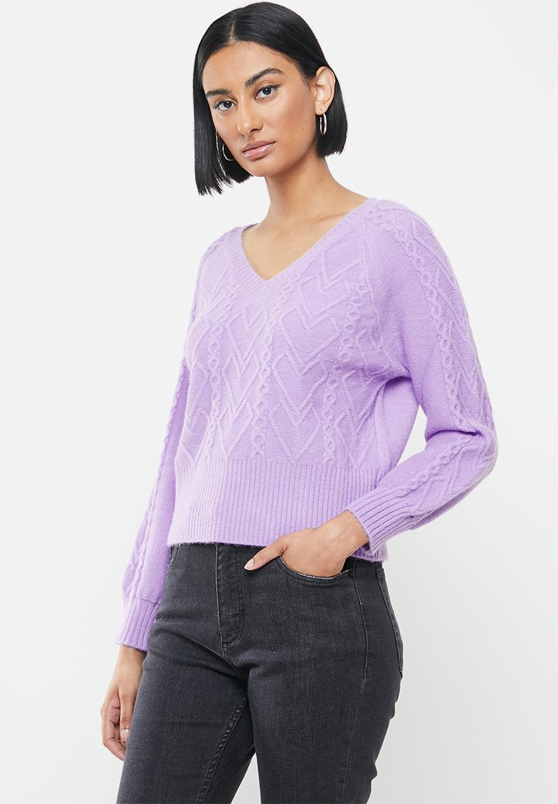 Cable knit jersey - lilac STYLE REPUBLIC Knitwear | Superbalist.com