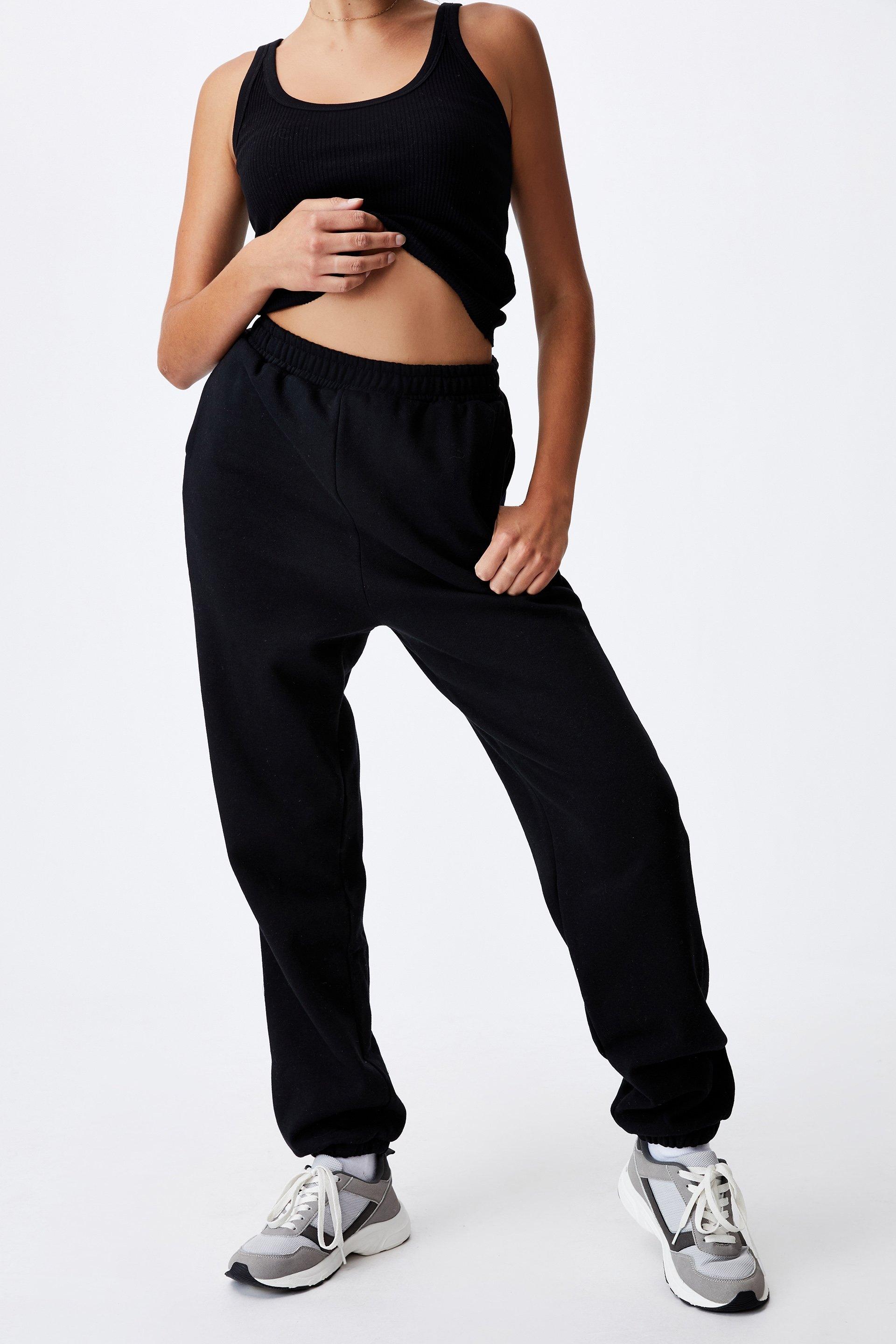 black track pants outfit