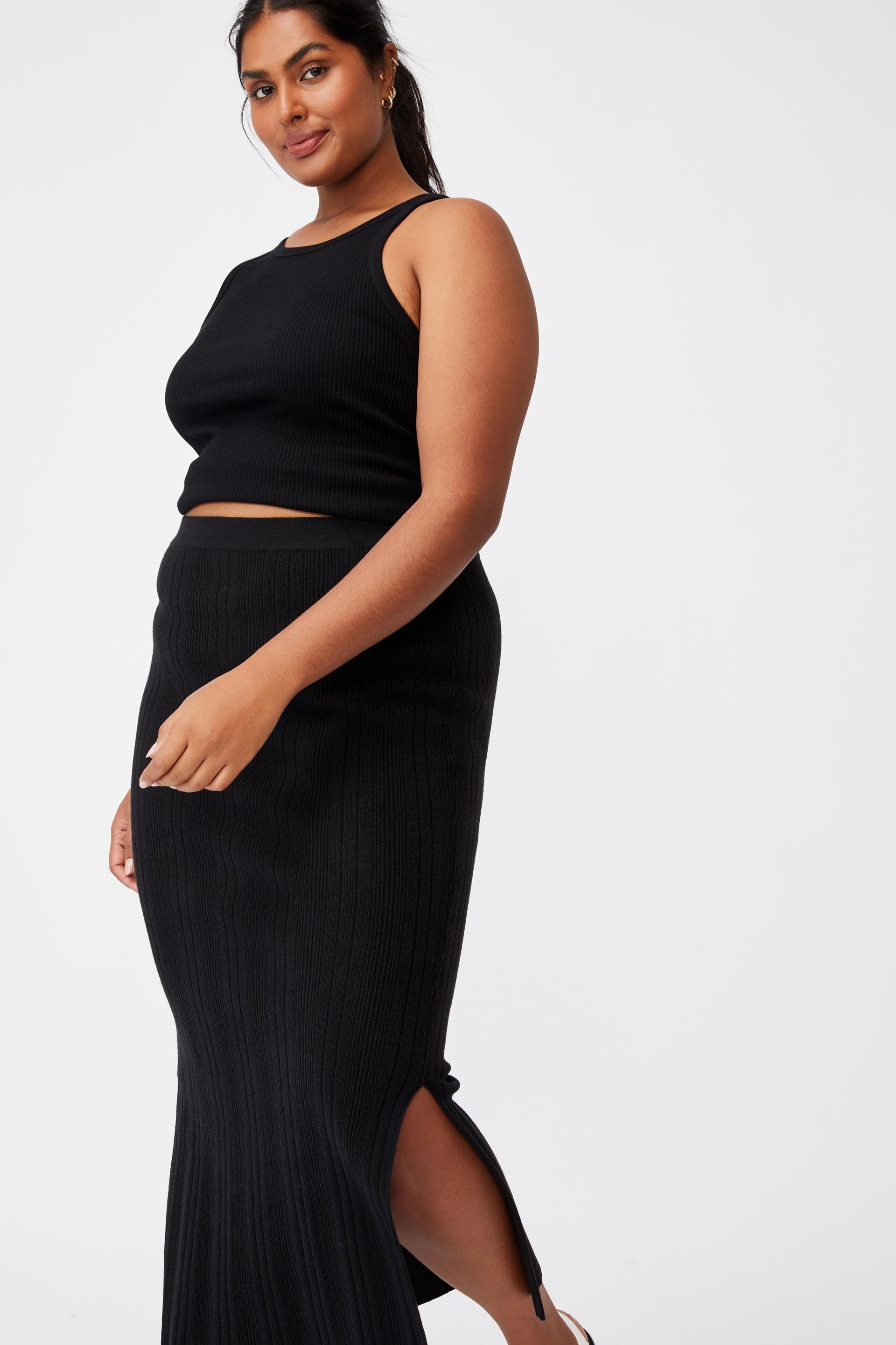 Curve knit midi skirt black Cotton On Bottoms & Skirts