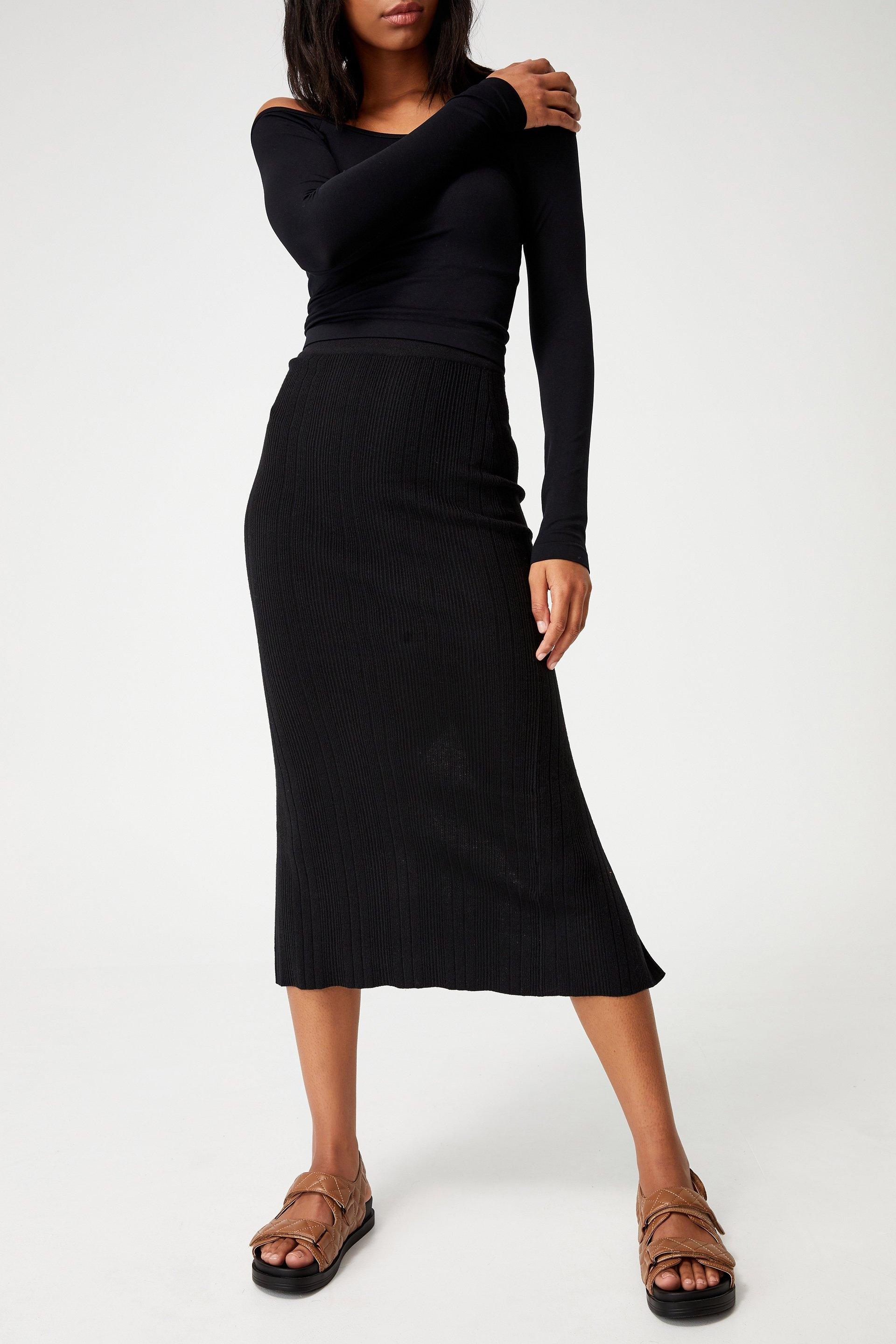 Ultimate knit midi skirt black Cotton On Skirts