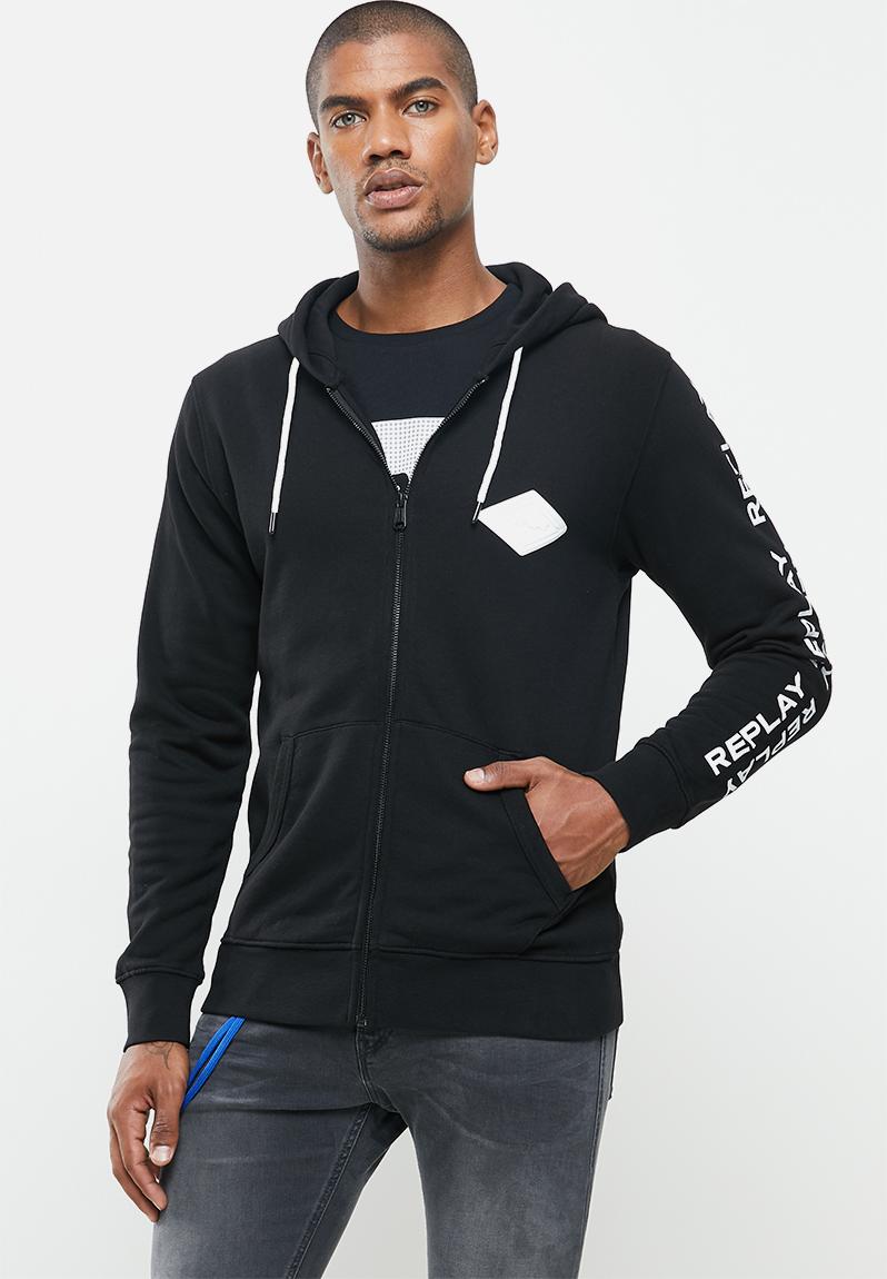 Replay zip thru hoodie - black Replay Hoodies & Sweats | Superbalist.com