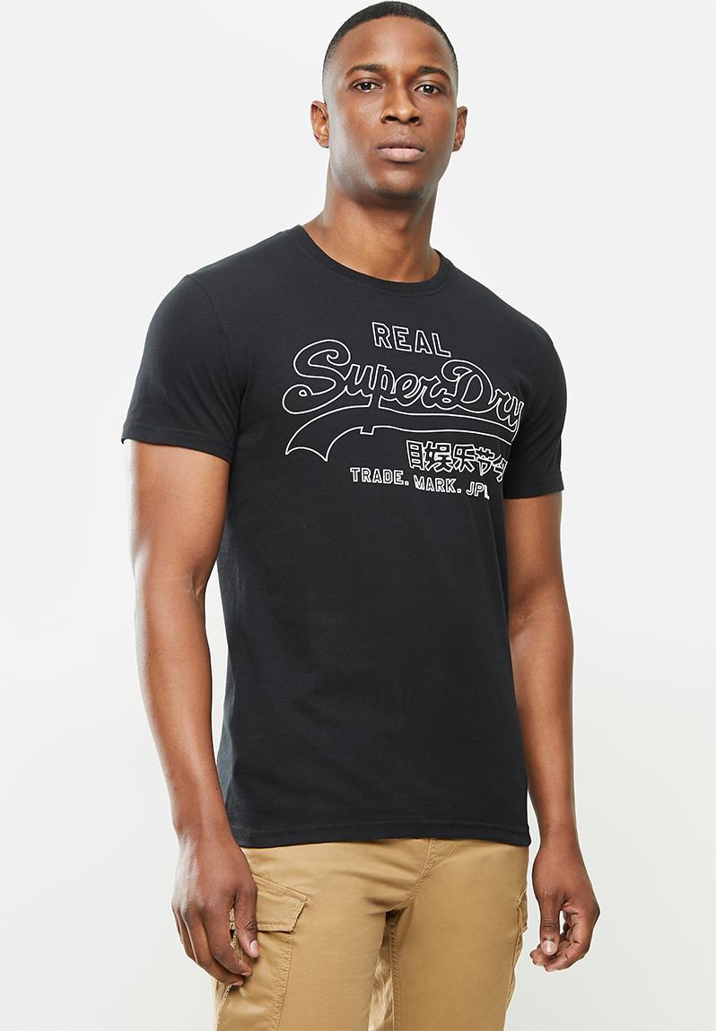 Vl outline pop tee - black Superdry. T-Shirts & Vests | Superbalist.com