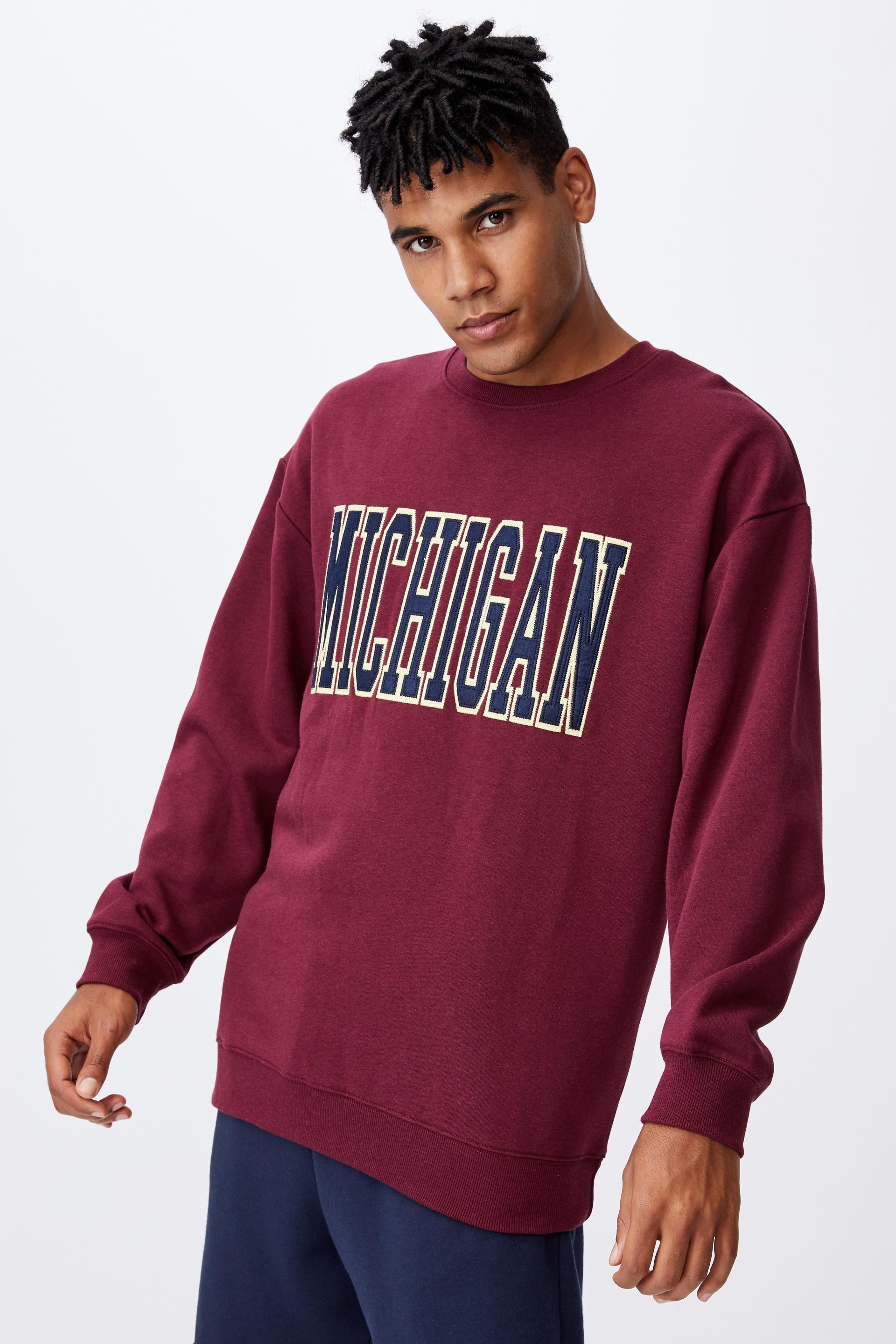 Elite oversized crew - merlot/michigan Factorie Hoodies & Sweats ...