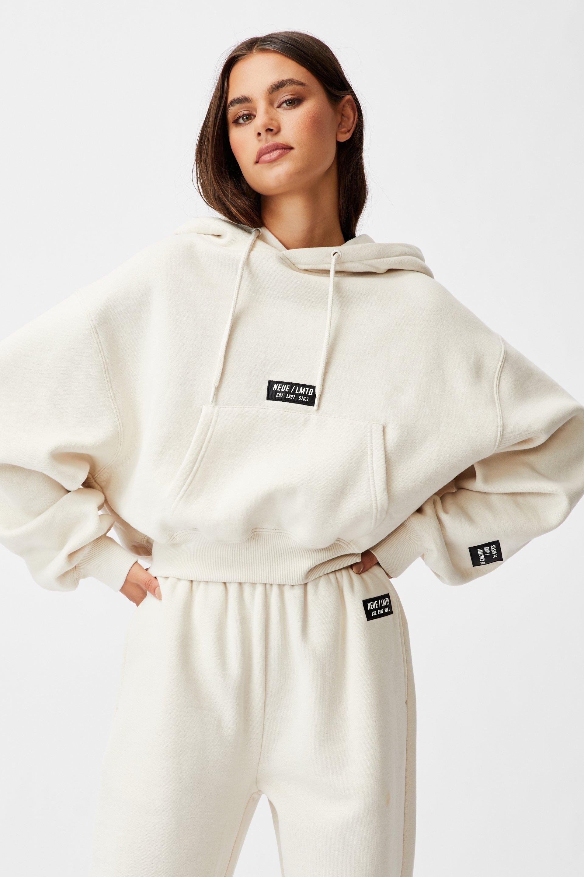 Athluxe slouchy cropped hoodie - ivory/neue lmtd Factorie Hoodies ...