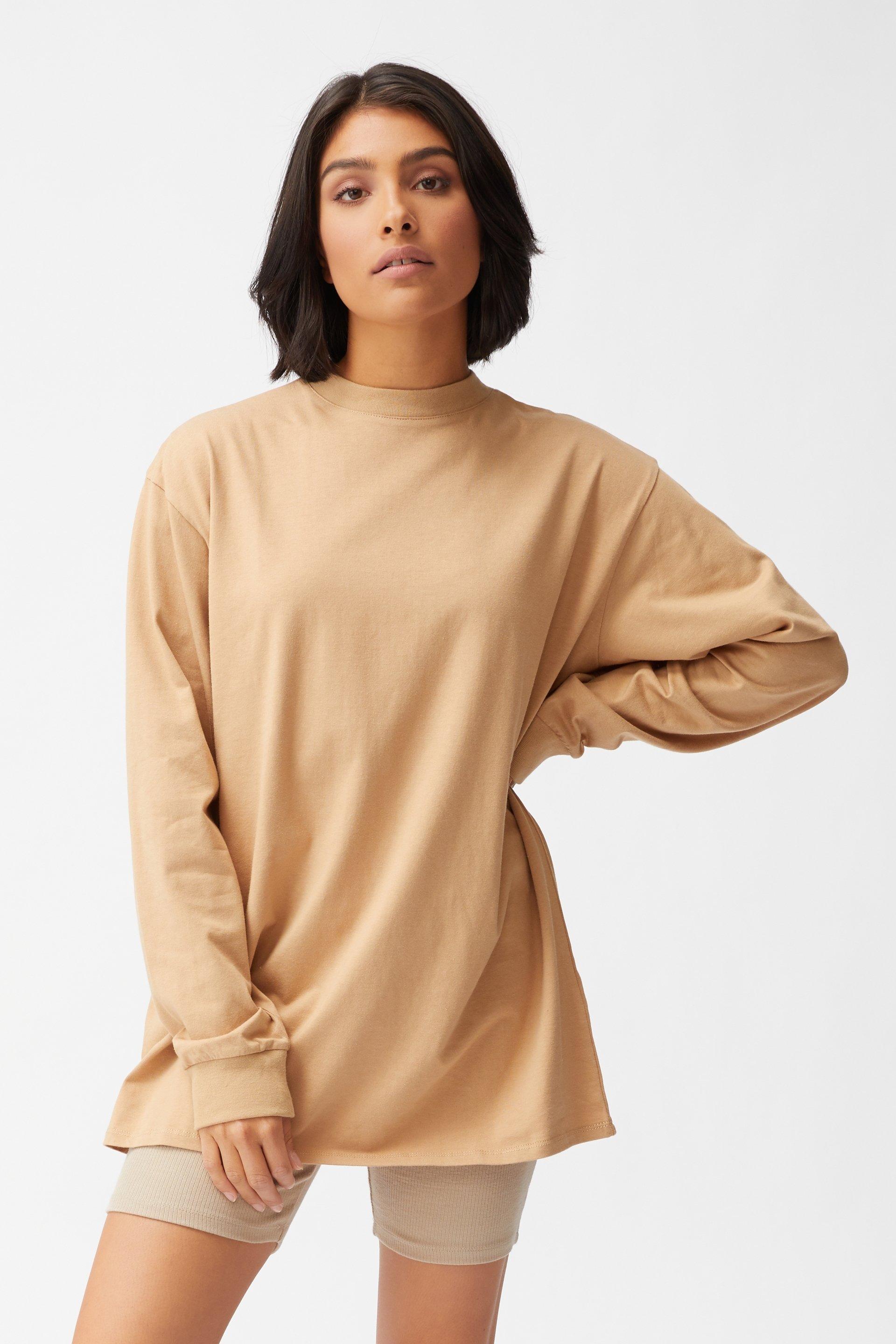 Basic oversized long sleeve top - caramel brown Cotton On T-Shirts, Vests & Camis | Superbalist.com