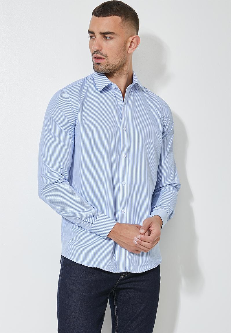 Slim fit stripe long sleeve shirt - blue/white Superbalist Formal ...