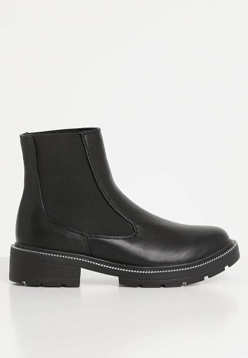 z_code_z exclusive nora vegan chunky chelsea boots in black croc