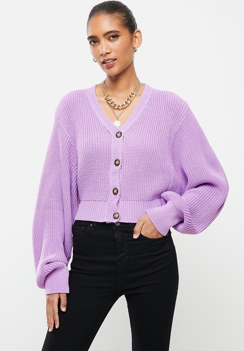 Cropped knit cardi - lilac Glamorous Knitwear | Superbalist.com