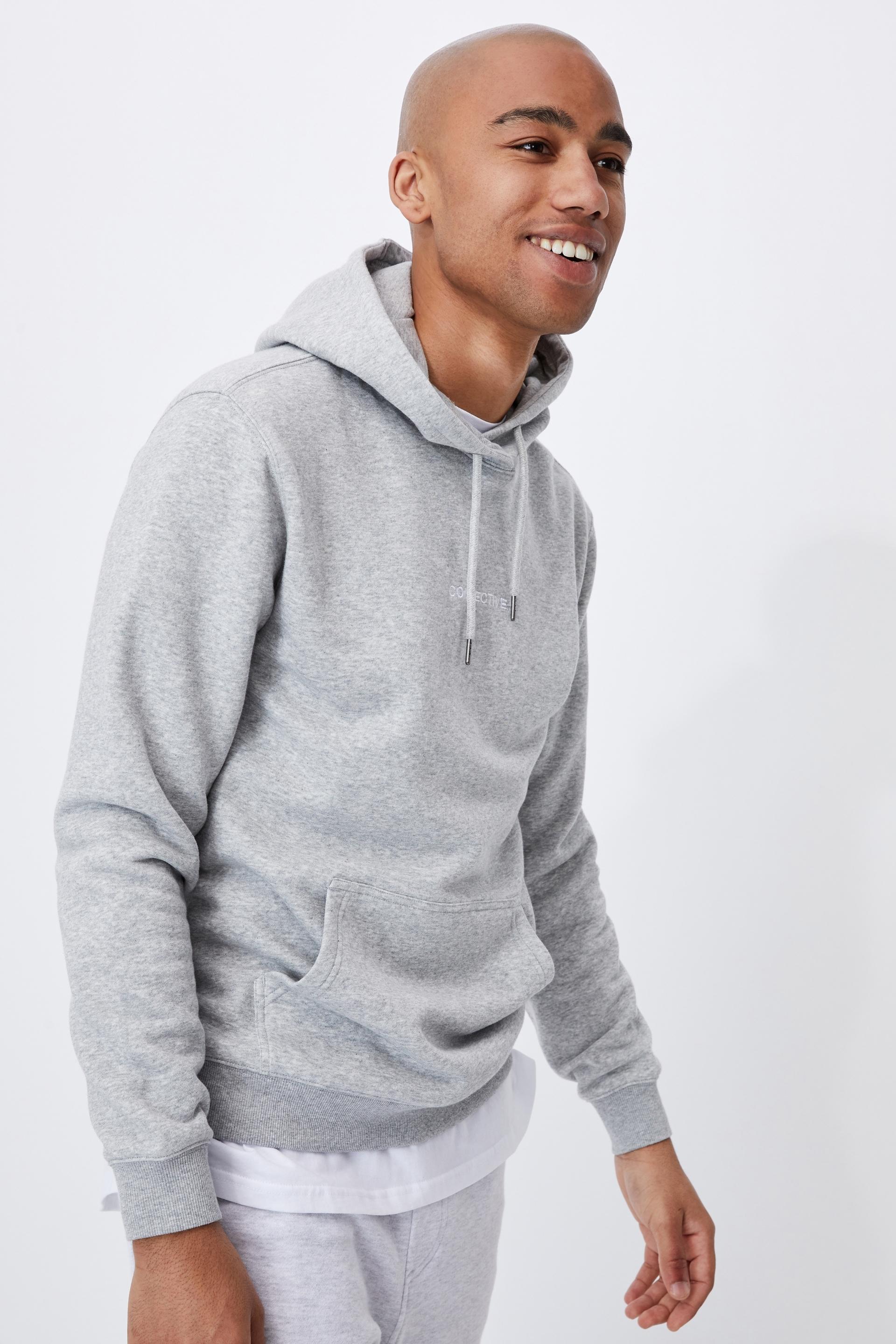 Graphic fleece pullover - light grey marle/collective Cotton On Hoodies ...