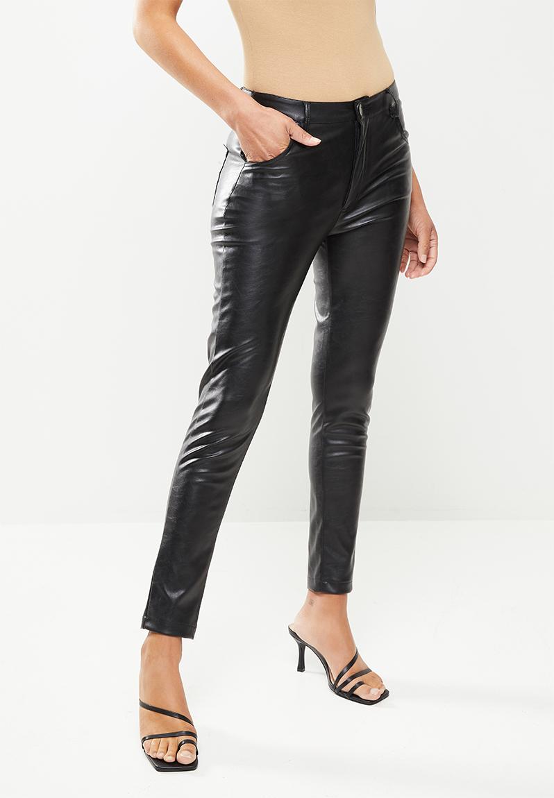Pu high waisted trouser - black Glamorous Trousers | Superbalist.com