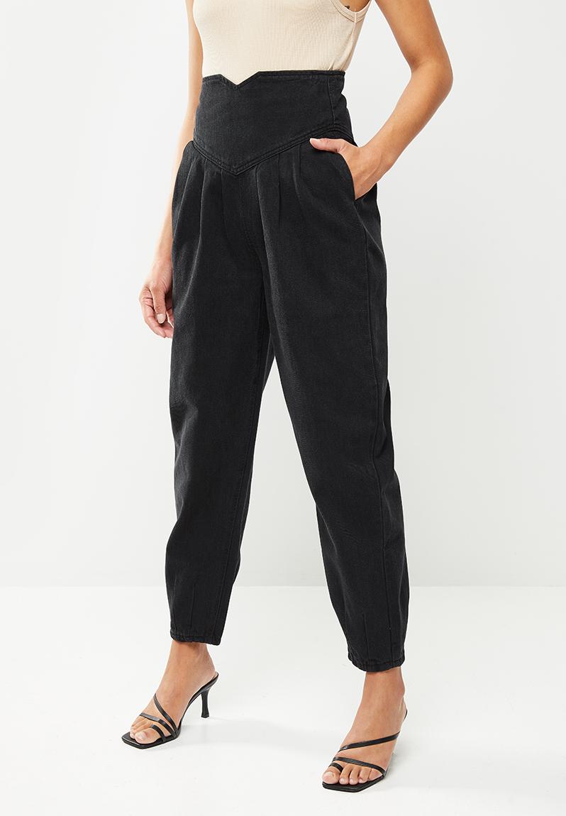 High waisted corset balloon jean - black Missguided Jeans | Superbalist.com