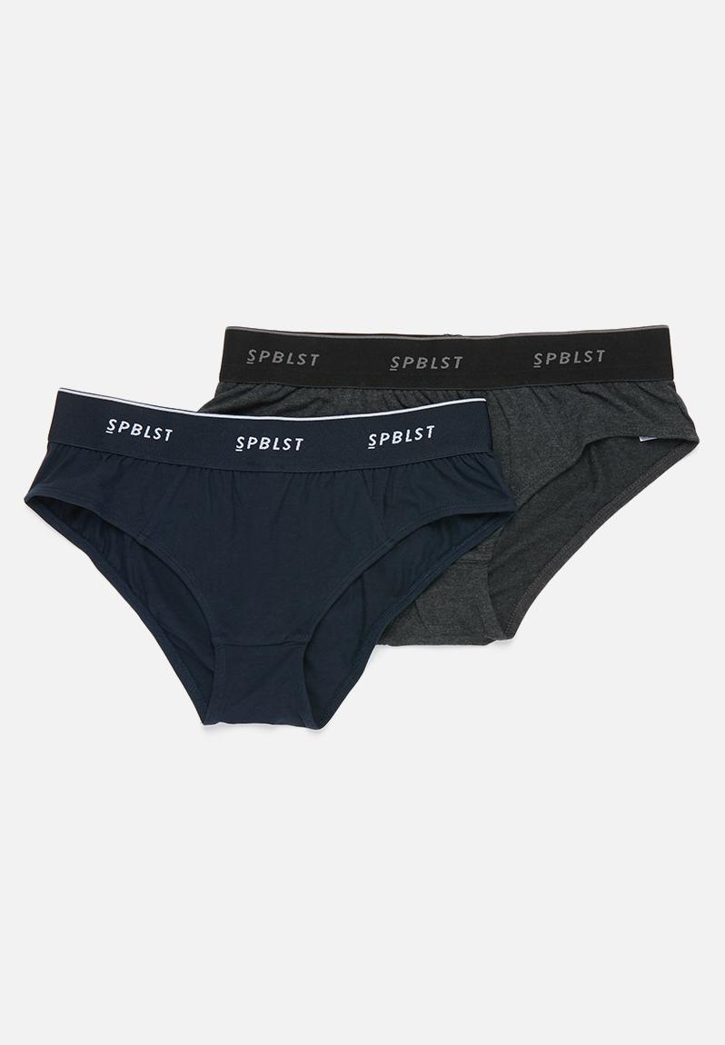 2 pack classic briefs - charcoal mel/navy Superbalist Underwear ...