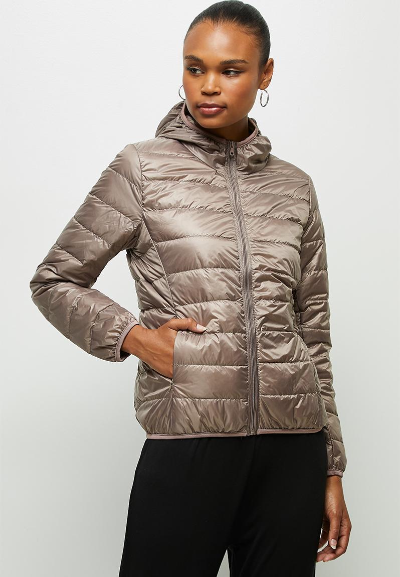 Hooded puffer jacket - light bronze edit Jackets | Superbalist.com