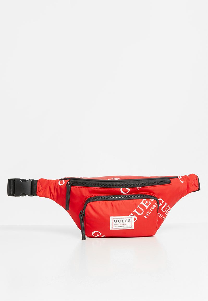 guess bum bag red