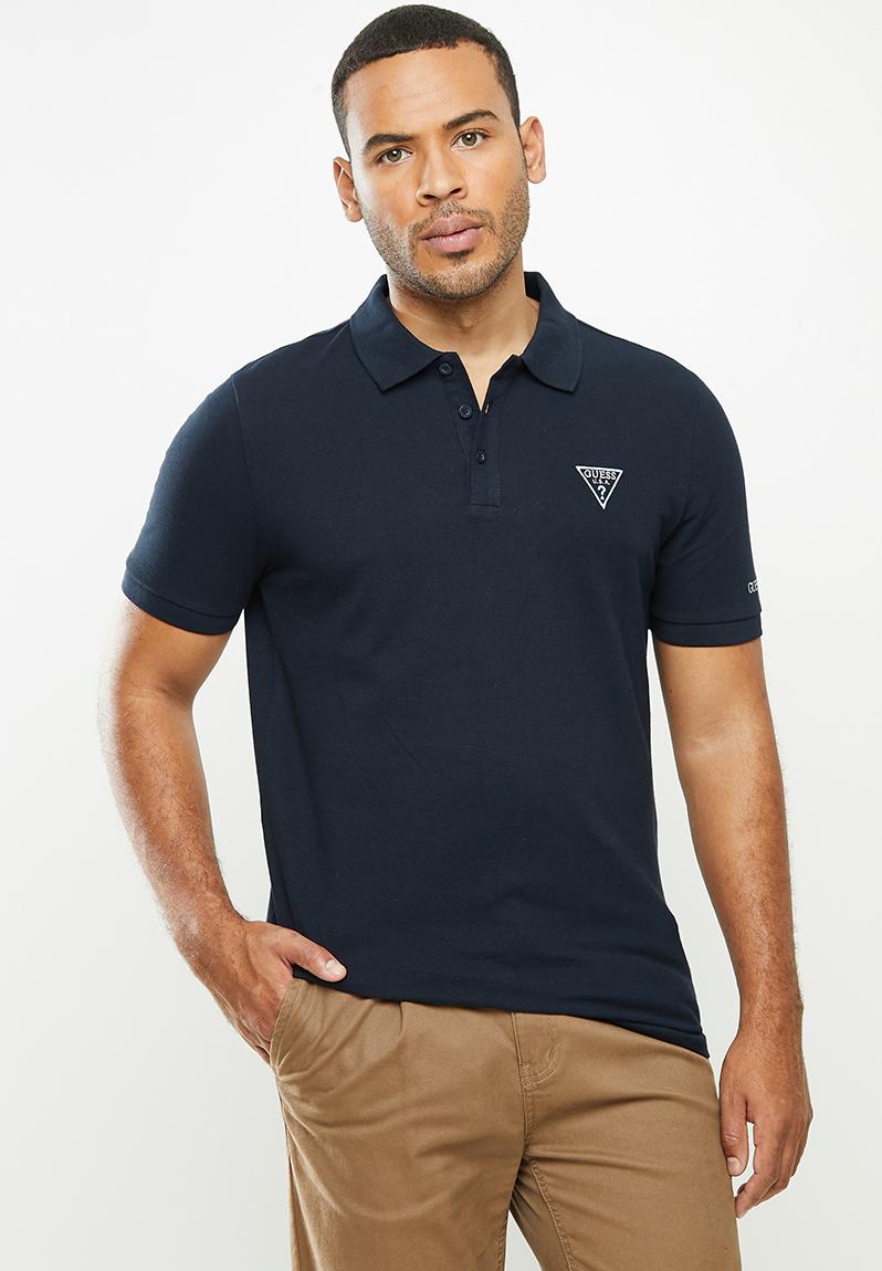 Guess Classic Short Sleeve Polo New Navy Guess T Shirts And Vests