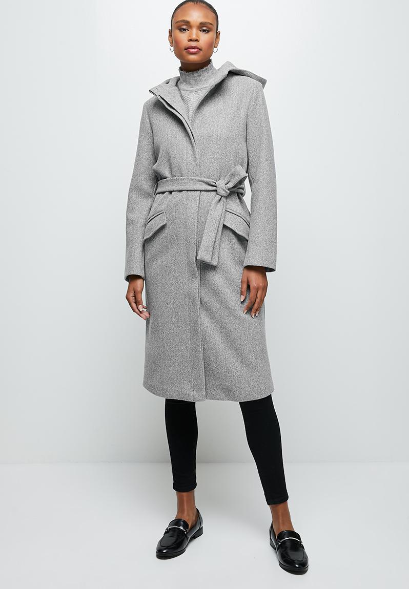 Hooded melton jacket - light grey melange edit Coats | Superbalist.com